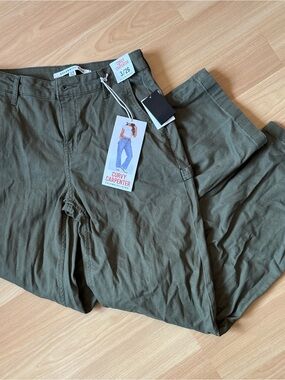 Charlotte Russe Olive Green Curvy Carpenter Cargo Pants